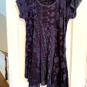 Johnny Was Navy Eyelet top, Size M